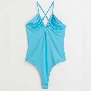 H&M Jersey Thong Bodysuit Light Turquoise